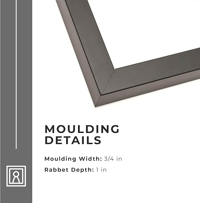 8x37 Shadow Box Frame Black | 1 Inch Deep Solid Wood Shadowbox Display Frame |