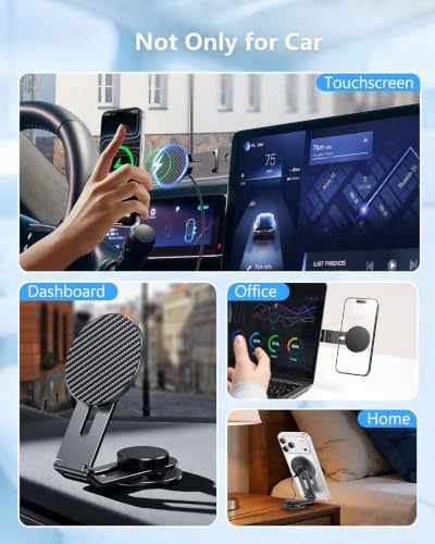 Tesla Phone Mount Charger: 15W Wireless Car Phone Holder (Black