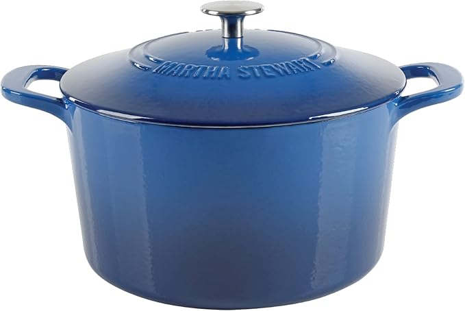 MARTHA STEWART Gatwick 7-Quart Enamel Cast Iron Dutch Oven Pot