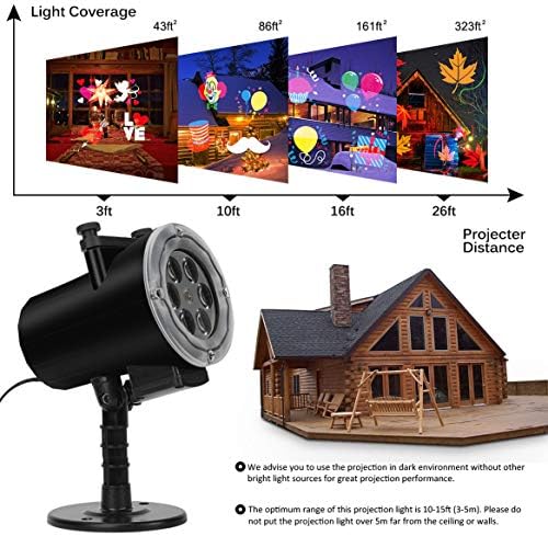 Christmas Halloween Lights Projector Outdoor,Syslux Holiday Projector Lights,16 HD Slides LED Waterproof Light Indoor Lights with Remote Control for Party Garden Halloween Xmas Landscape Decor