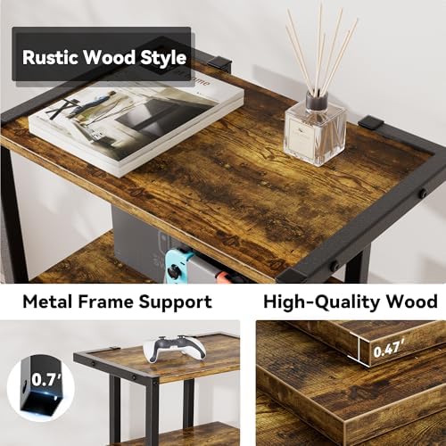Aquzee AV Media Stand with Wheels, 4-Tier Game Console Shelf