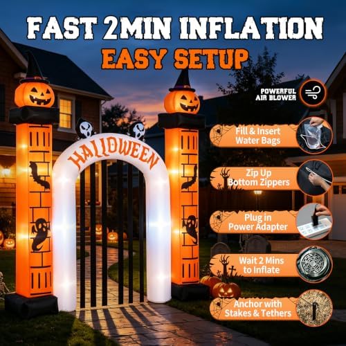 11FT Halloween Inflatable Archway Outdoor Decorations for Yard