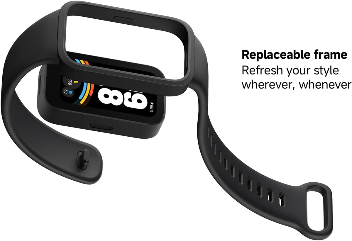 xiaomi smart band 9 active global version, 1.47'' showing dimensions
