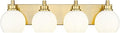 METWET Bathroom Light Fixtures, 4 Light Brushed Gold Vanity Light, 26 Inch