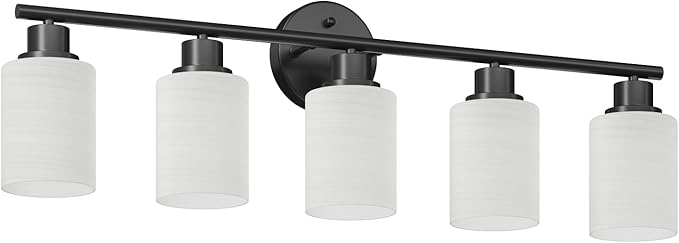 Guliaofo 5-Light Bathroom Light Fixtures, E26 Base Vanity Lights