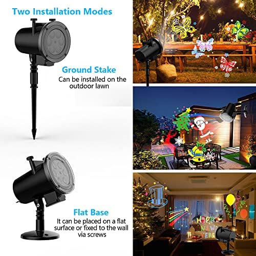 Christmas Halloween Lights Projector Outdoor,Syslux Holiday Projector Lights,16 HD Slides LED Waterproof Light Indoor Lights with Remote Control for Party Garden Halloween Xmas Landscape Decor