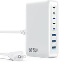 USB C Charger Block 515W GaN IV 8 Port Fast Charging Station Hub, Dual PD 100W