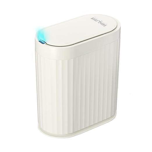 MRBIN Small Trash Can for Bathroom, Automatic Touch Less Garbage Bin
