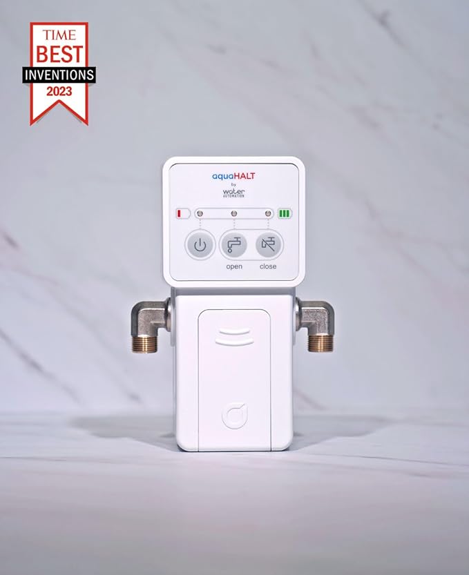 aquaHALT Smart Home Water Toilet Leak Detector Alarm and Automatic Shut Off