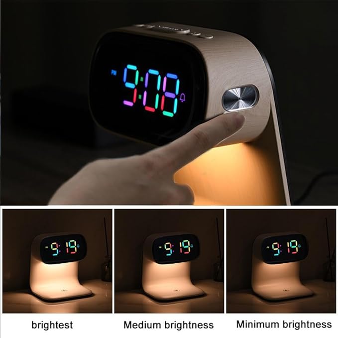 AYI 3in1 Multi-Functional Wireless Charging Alarm Clock Smart Night Light Qi