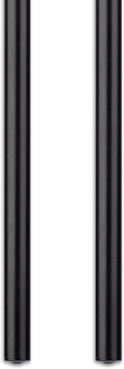Curtain Wand - Aluminum Curtain and Drapery Pull Rod with Stainless Steel Hardware for Curtains, Draperies, and Room Divider Curtains - 48 Inches, Metallic Black - Pack of 2