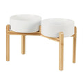 Ceramic Raised Double Bowls Set