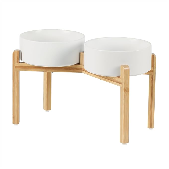 Ceramic Raised Double Bowls Set