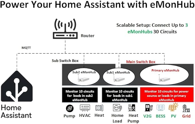Sungrass Home Energy Monitor for Home Assistant-Real Time Electricity Usage