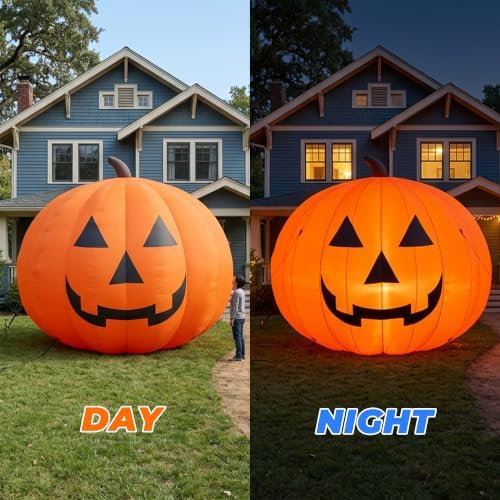 Giant 26Ft Halloween Inflatables Pumpkin Decorations, Blow Up Yard Decorations with 750W Waterproof Air Blower & LED Lights for Commercial Use, Outdoor Yard Lawn Halloween Party