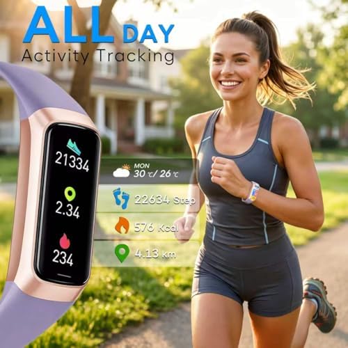 fitness tracker, 2026 smart band with heart rate shown in use