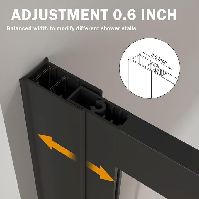 Goodyo Shower Door 34“ X 72” Fixed Frost Tempered Glass Shower Screen Panel (3 Pieces)