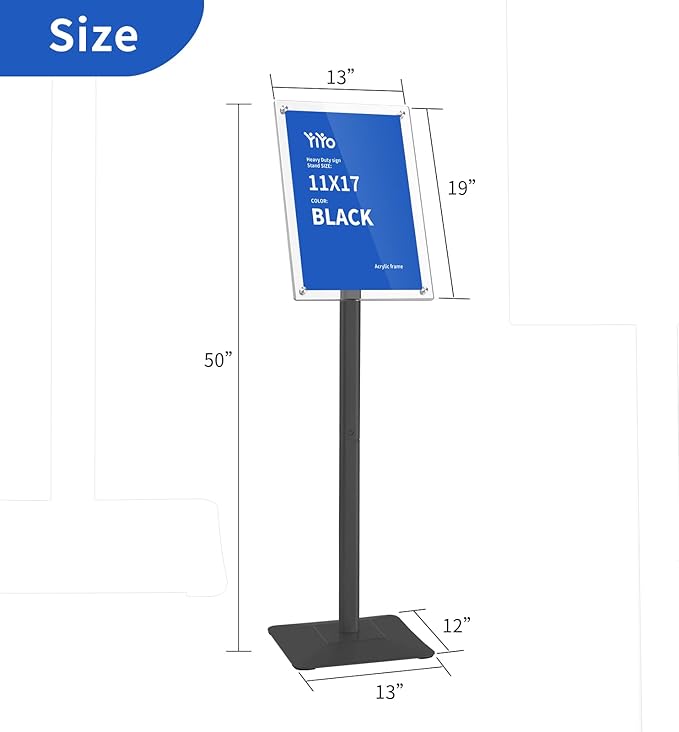 YIYO Sign Stand Poster Stand，adjustable heavy duty pedestal Sign Holder Floor