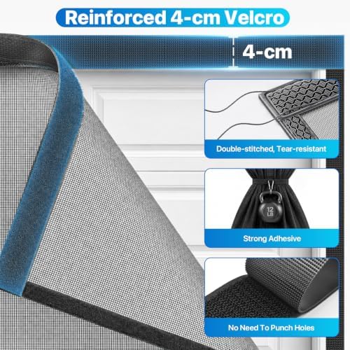 Heavy Duty Garage Screen Door for 1 Car Garage Pull Down, LOVIGA 8×7FT Magnetic Fiberglass Garage Door Screen Garage Net Screen with Magnet, Tear-Resistant, Easy Assemble, Fine Mesh Keep Bugs Out