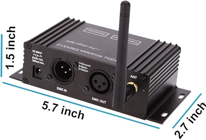 CaalLogt DMX512 Controller 2.4G Wireless Controller Transmitter Receiver LCD