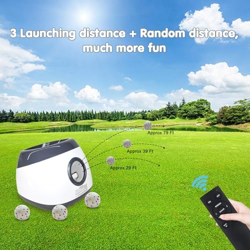 MEKAPLE Automatic Dog Ball Launcher, Upgraded Interactive Dog Balls Thrower with 3 Distance 29Ft-79Ft, Remote Control Ball Launcher for Medium&Large Dogs, 5 Etpu Balls Included (Silver Grey