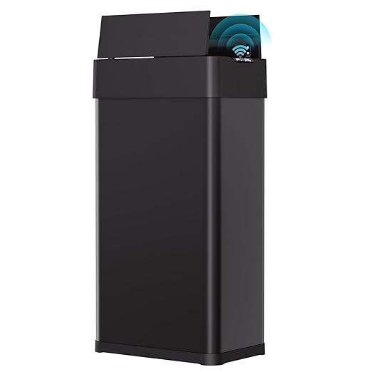 Arlopu 21.1 Gal Automatic Trash Can, 80L Stainless Steel Motion Sensor Garbage