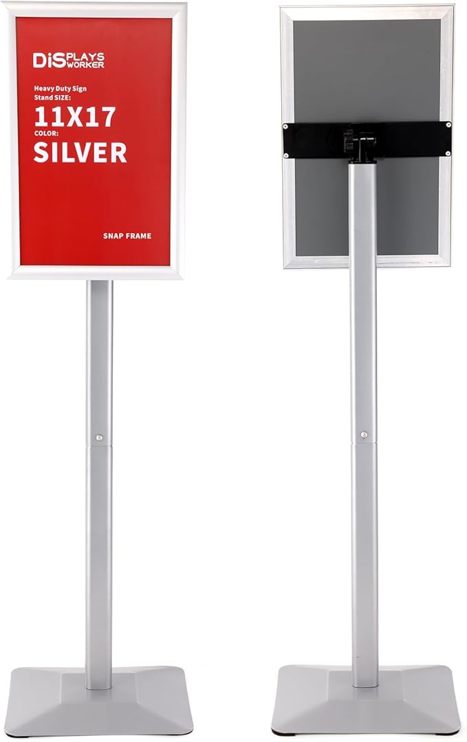 DISPLAYSWORKER Adjustable Heavy Duty Pedestal Sign holder floor Stand, sign