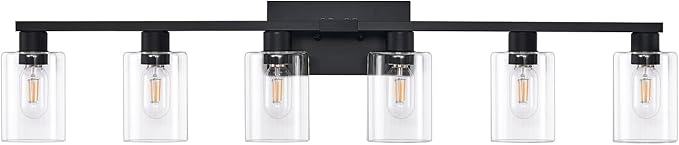 SOPEAS 6-Light Bathroom Vanity Light Black Vanity Lights