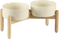 Ceramic 7.3inch Raised Double Bowls Set