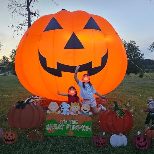 Giant 26Ft Halloween Inflatables Pumpkin Decorations, Blow Up Yard Decorations with 750W Waterproof Air Blower & LED Lights for Commercial Use, Outdoor Yard Lawn Halloween Party