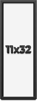 11x32 Shadow Box Frame Black | 1 Inch Deep Solid Wood Shadowbox Display Frame |