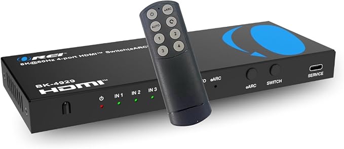 OREI 4-Port eARC 8K Audio Extractor 4x1 Switch