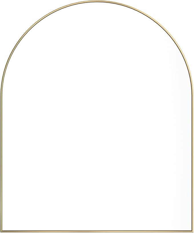 15x23 Inch Compact Gold Arched Mirror Perfect