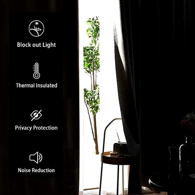 JIUZHEN Velvet Curtains 96 inches