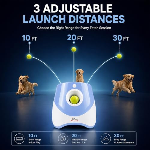 Automatic Ball Launcher for Dogs with 10 Balls, Rechargeable Fetch Machine