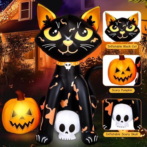 CAMULAND 5FT Halloween Decorations Outdoor, with Built-in LED Lights