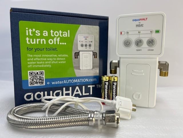 aquaHALT Smart Home Water Toilet Leak Detector Alarm and Automatic Shut Off