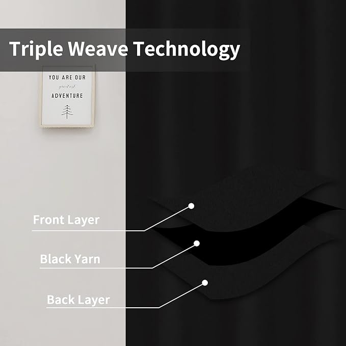 Easy-Going Blackout Curtains for Bedroom, Solid Thermal Insulated Grommet and