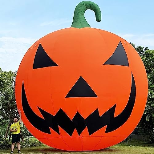 Giant 20Ft Premium Halloween Inflatable Pumpkin Decorations with Blower, Blow up Halloween Decorations Outdoor Holiday Decor for Outdoor Yard Lawn Xmas Party with No Light