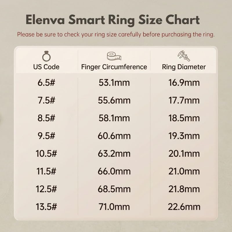 Smart Ring Health Tracker 5ATM Waterproof Sport Ring Exclusive Vibration Alerts Titanium Blood Oxygen/Sleep/Emotional Management Women Cycle Prediction Compatible with iOS/Android Frost Silver 8.5