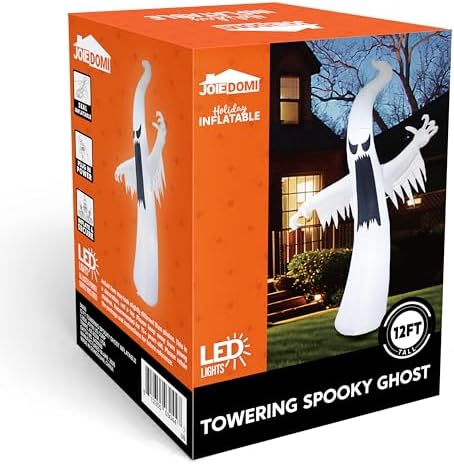 Joiedomi 12 FT Halloween Inflatables Outdoor Decorations, Scary Ghost Halloween Decor, Inflatable Ghost Blow Ups for Yard with LEDs for Outside Yard Decorations