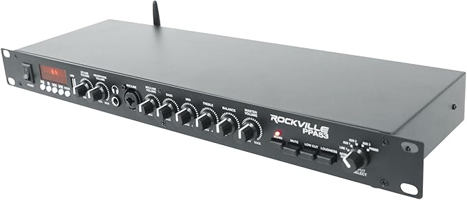 Rockville PPA53 Preamp Pro 1U Preamplifier w/Bluetooth, USB/Computer Interface