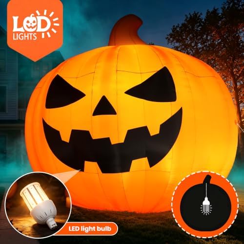 Giant 26Ft Halloween Inflatables Pumpkin Decorations with Blower, 3D Design