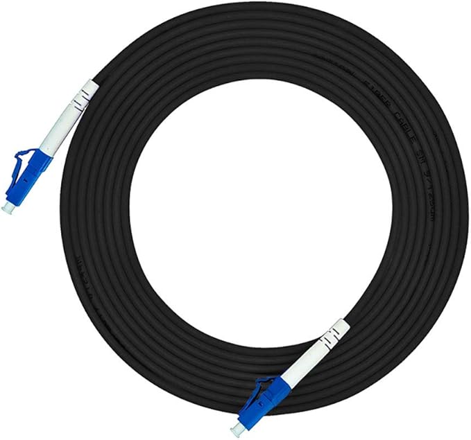 Jeirdus 75M LC to LC Outdoor Armored Simplex 9/125 SM Fiber Optic Cable Jumper