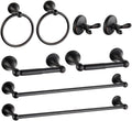 8 Piece Bathroom Accessory Set(Adjustable Towel Bar, Towel Ring, Toilet Paper Holder,Towel Robe Hook), Wall Mounted Bathroom Hardware Accessories Set,Oil Rubbed Bronze
