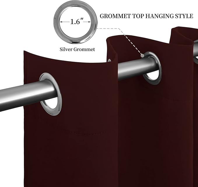 Easy-Going Blackout Curtains for Bedroom, Solid Thermal Insulated Grommet and