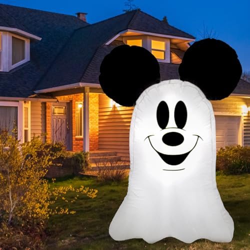 Halloween Inflatable Outdoor Decoration,Mouse Theme Cute Ghost Blow Up Outdoor for Halloween Party Garden Lawn Decor