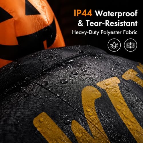 9FT Giant Halloween Inflatables Pumpkins with Witch Outdoor Decorations, Blow Ups 7 PCS Pumpkins with Build-in LED Lights, Funny Yard Garden Decoration for Halloween Party Indoor Outdoor