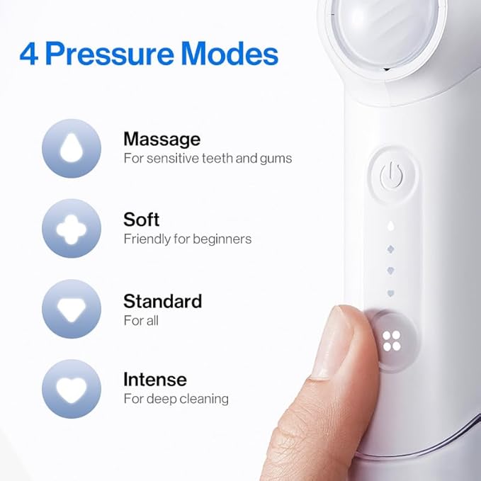 usmile C10 Portable Water Flosser – Travel-Friendly, 95-Day Battery, 4 Modes