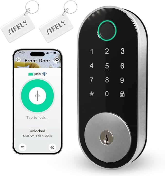 Built-in WiFi Fingerprint Smart Deadbolt